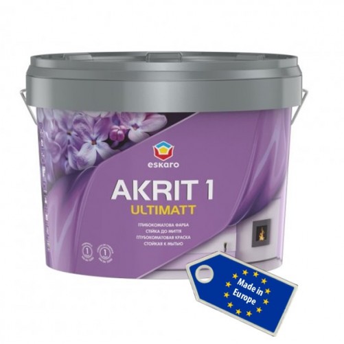 Краска Eskaro Akrit 1 Ultimatt акриловая глубокоматовая 9,5л