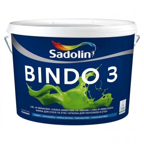 Sadolin BINDO 3 фарба глибокоматова для стелі та стін 9л