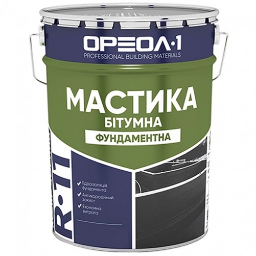 Мастика битумная Ореол-1 R-11 фундаментная 25 кг
