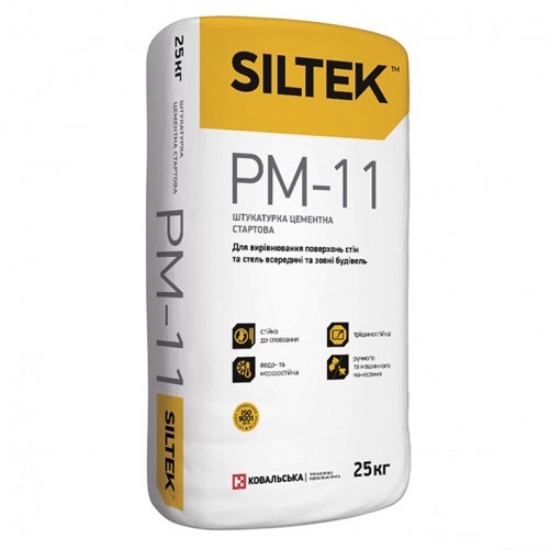 Штукатурка Siltek PM-11 цементно-вапняна сіра 25 кг.