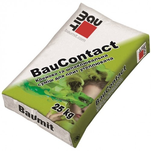 Клей для приклеювання та армування ППС і МВ плит Baumit BauContact 25 кг.