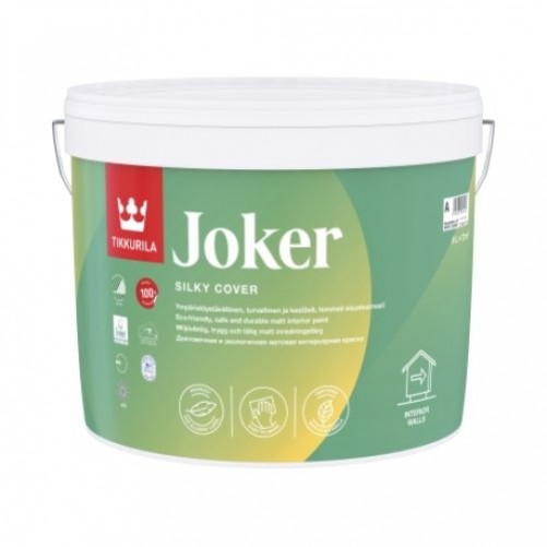 Tikkurila Joker фарба акрилатна водоемульсійна, база А шовковистий мат білий 9л