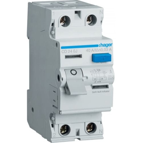 Діфреле Hager CD240J (ПЗВ) 40А, 2п, А, 30мА, УЗО