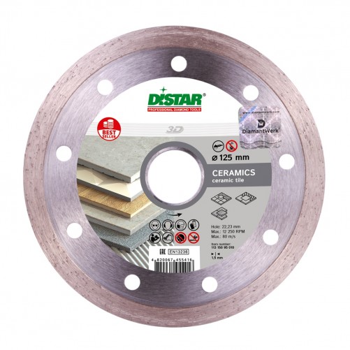 Алмазний відрізний круг DISTAR Bestseller Ceramics 1A1R, 125x1,5x8x22,23 мм
