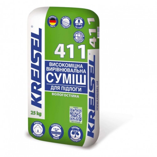 Kreisel 411 самовирівнювальна суміш 25 кг.