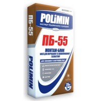 Клей для газоблоку Polimin ПБ-55 "МОНТАЖ-БЛОК" 25 кг