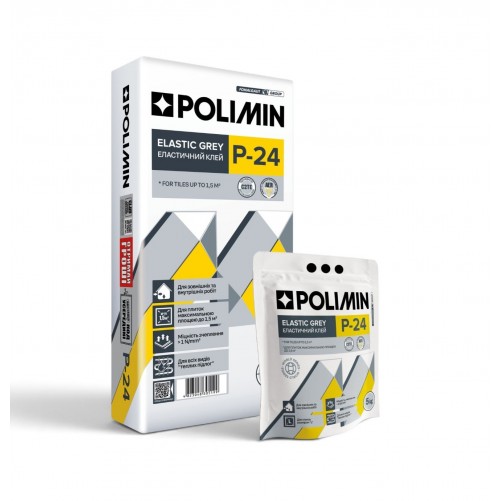 Клей для плитки эластичный Polimin P-24 Elastic, 25 кг