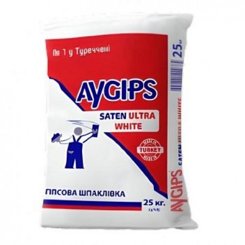 Шпаклівка гіпсова Aygips Saten Ultra White  25 кг. Туреччина