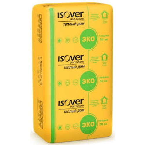 Минеральная вата 50 мм. ISOVER Теплый Дом (50x610x1170 мм.) 10 м2