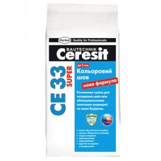 Затирка для плитки (Фуга) Ceresit CE 33 Plus № 114 серый, 2 кг.